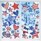 4th of July Window Clings (6 Sheets) - Double-Sided Patriotic Star Decals for Glass Windows - Red White and Blue Independence Day Stickers for Home, Office & Storefront Decoration